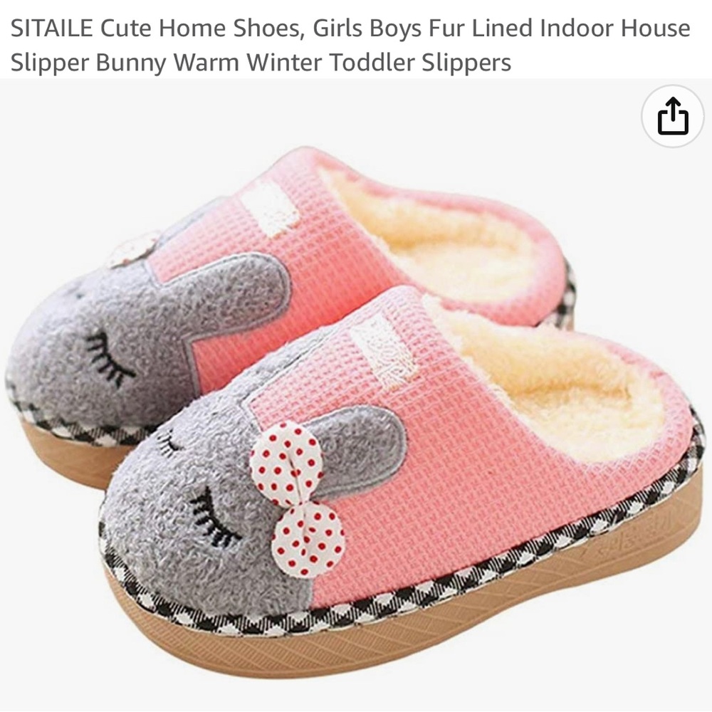 Indoor Bunny House Slippers (NWOT) Size 8 Toddler